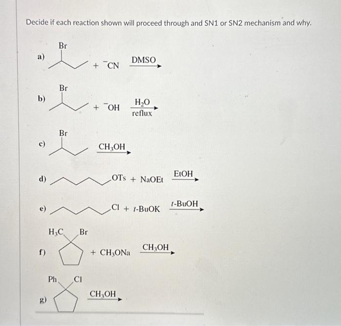 Solved Decide If Each Reaction Shown Will Proceed Through Chegg