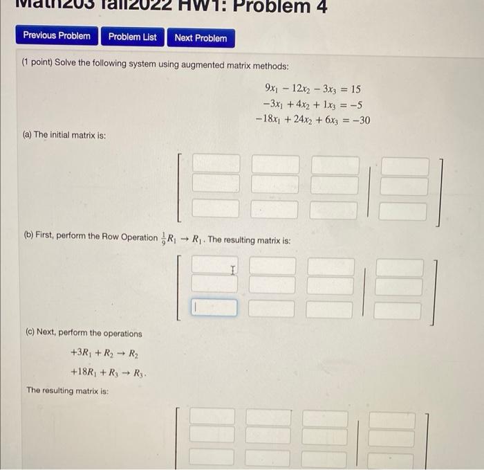 Solved Point Solve The Following System Using Augmented Chegg