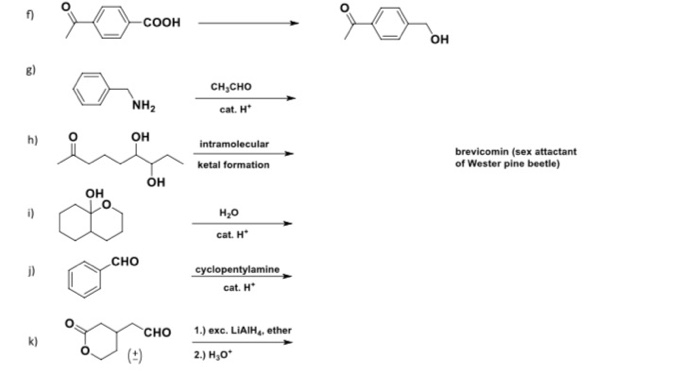 Solved Cat H Intramolecular Brevicomin Sex Chegg