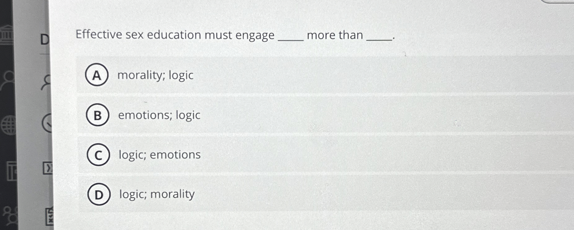 Solved Effective Sex Education Must Engage Q More Than Chegg