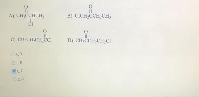 Solved Which Of The Following C H Ocl Compounds Best Fits Chegg