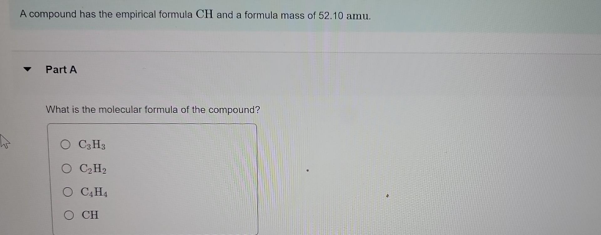 Solved A Compound Has The Empirical Formula Ch And A Formula Chegg