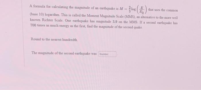 Solved A Formula For Calculating The Magnitude Of An Chegg