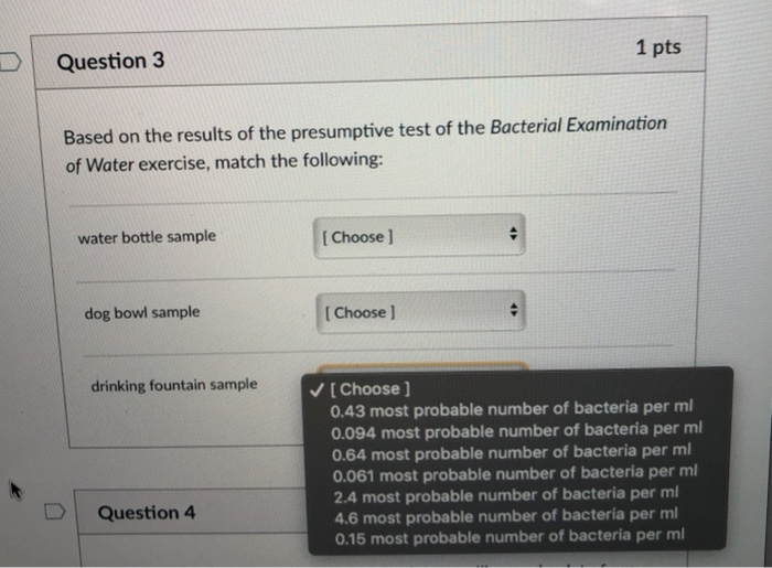 Solved 1 Pts Question 3 Based On The Results Of The Chegg