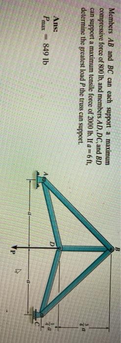 Solved B Members AB And BC Can Each Support A Maximum Chegg
