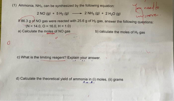 Solved Neef To Ammonia Nh Can Be Synthesized By The Chegg