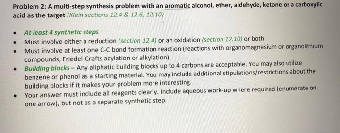 Solved Problem A Multi Step Synthesis Problem With An Chegg