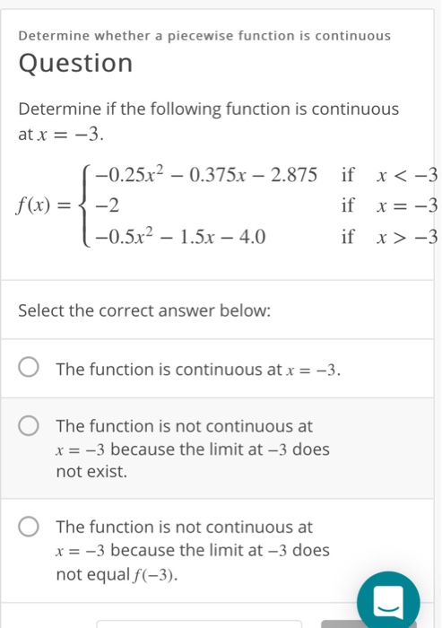 Solved Determine Whether A Piecewise Function Is Continuous Chegg