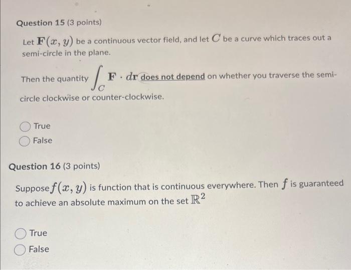 Solved Let F X Y Be A Continuous Vector Field And Let C Be Chegg