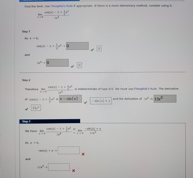 Solved Find The Limit Use L Hospital S Rule If Appropriate Chegg