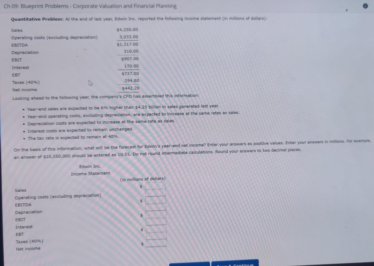 Solved Ch Blueprint Problems Corporate Valuation And Chegg