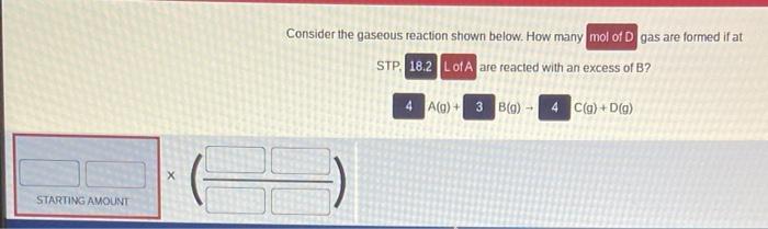 Solved Gas Are Formed If At Consider The Gaseous Reaction Chegg