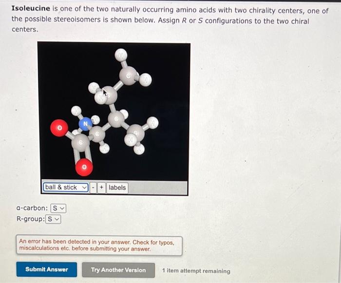 Solved Isoleucine Is One Of The Two Naturally Occurring Chegg