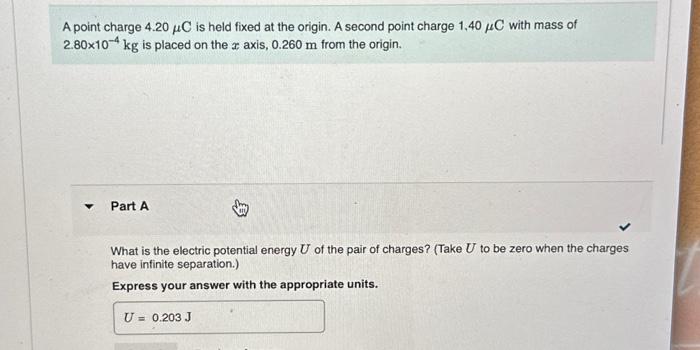 Solved A Point Charge C Is Held Fixed At The Origin A Chegg