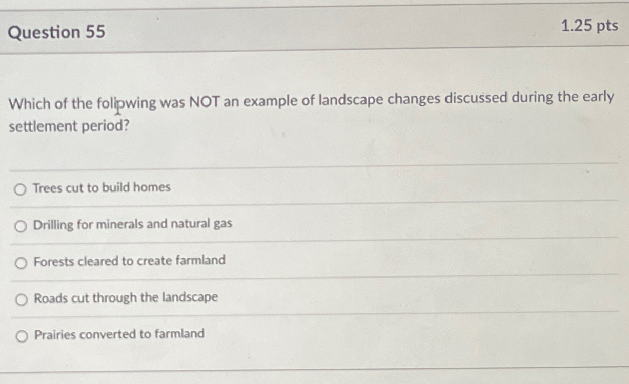 Solved Question Ptswhich Of The Folipwing Was Not An Chegg