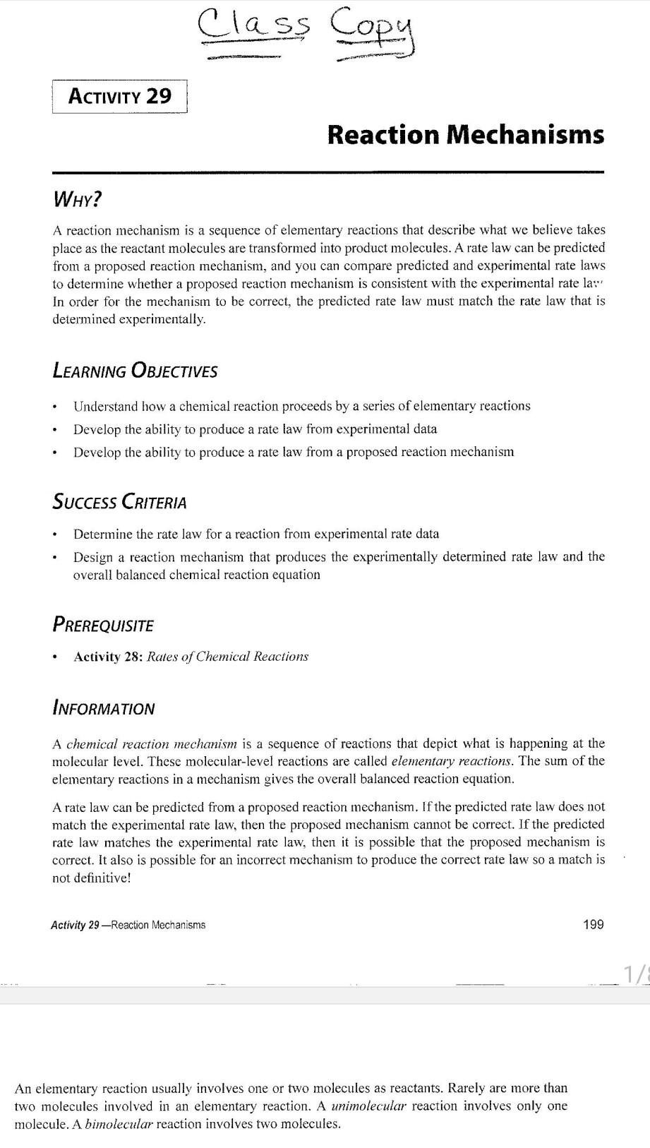 Solved A Reaction Mechanism Is A Seq