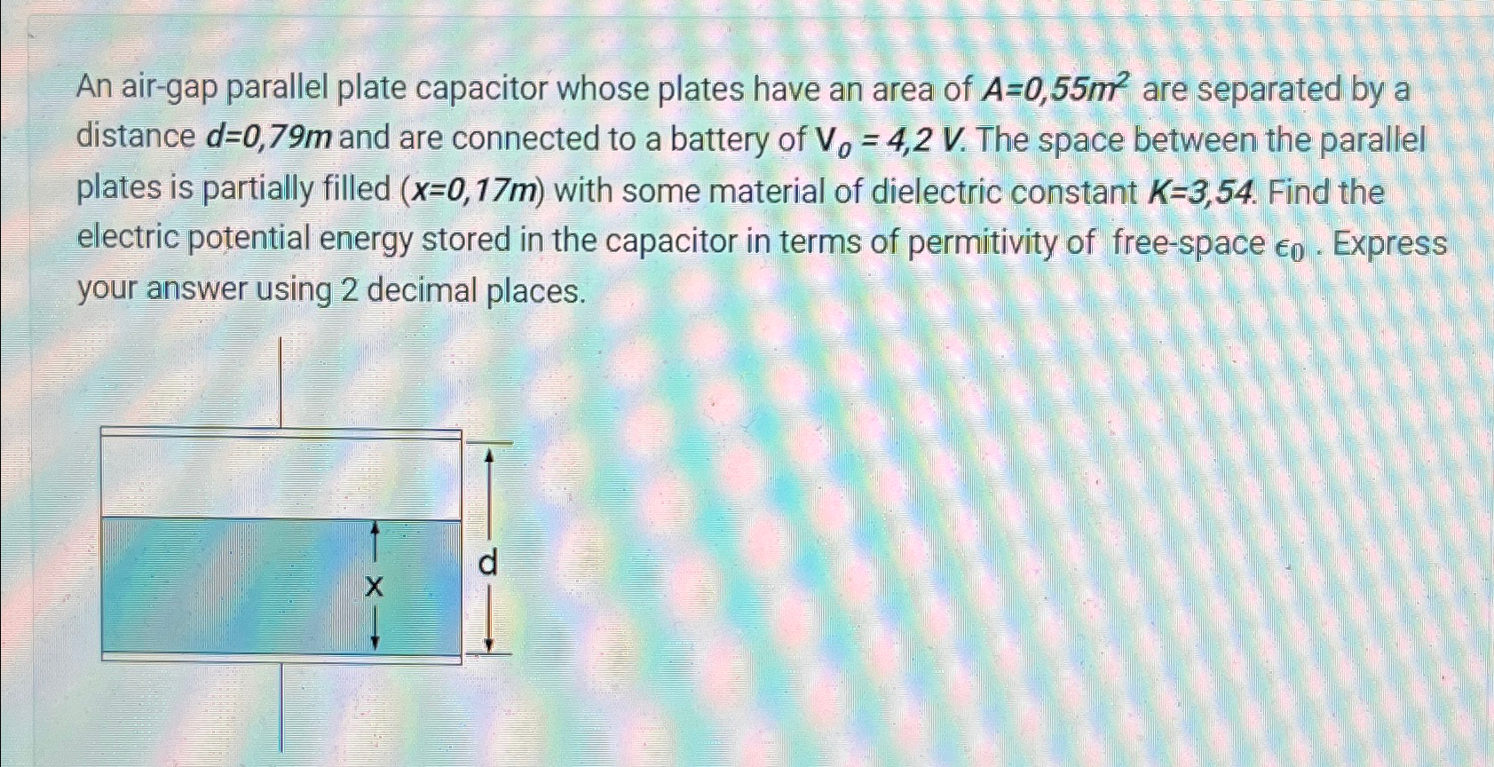 Solved An Air Gap Parallel Plate Capacitor Whose Plates Have Chegg