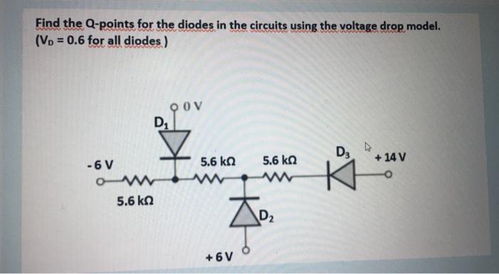 Solved Find The Q Points For The Diodes In The Circuits Chegg