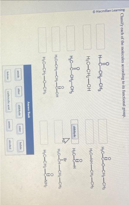 Classify Each Of The Molecules According To Its Chegg