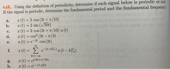 Solved Using The Definition Of Periodicity Determine Chegg