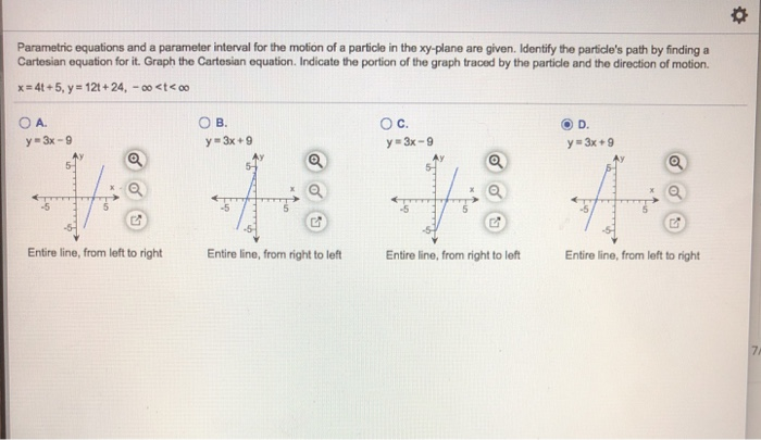 Solved Parametric Equations And A Parameter Interval For The Chegg