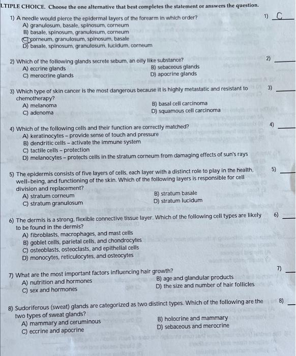 Solved Tiple Choice Choose The One Altemative That Best Chegg