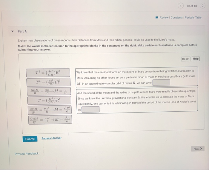 Solved 10 Of 13 A Review Constants Periodic Table Part A Chegg