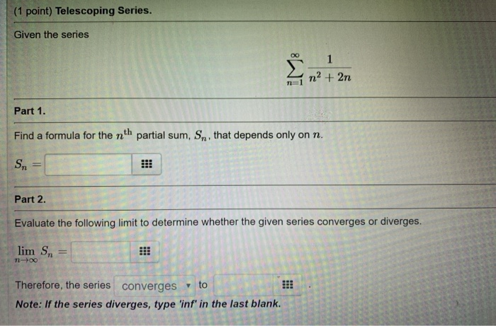 Solved Point Telescoping Series Given The Series M Chegg