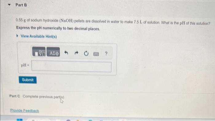 Solved G Of Sodium Hydroxide Naoh Pellets Are Chegg