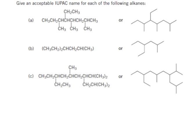 Solved Give An Acceptable Iupac Name For Each Of The Chegg