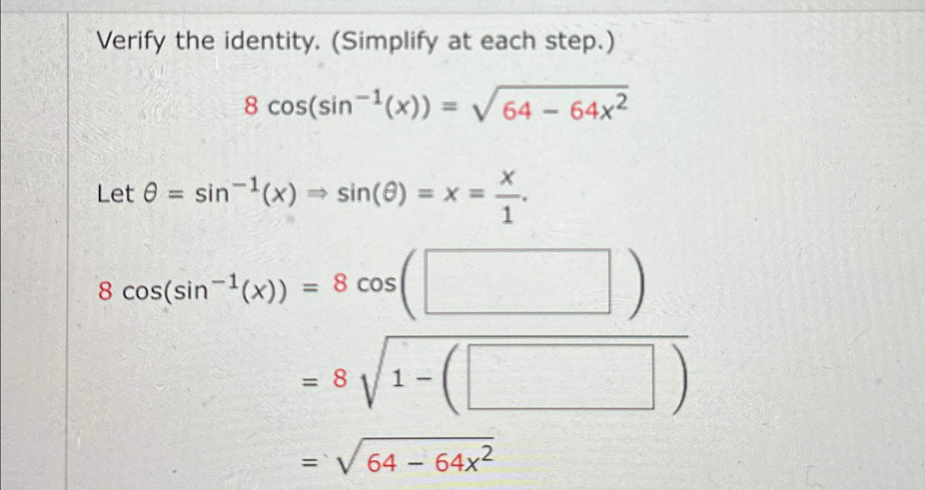 Solved Verify The Identity Simplify At Each Chegg