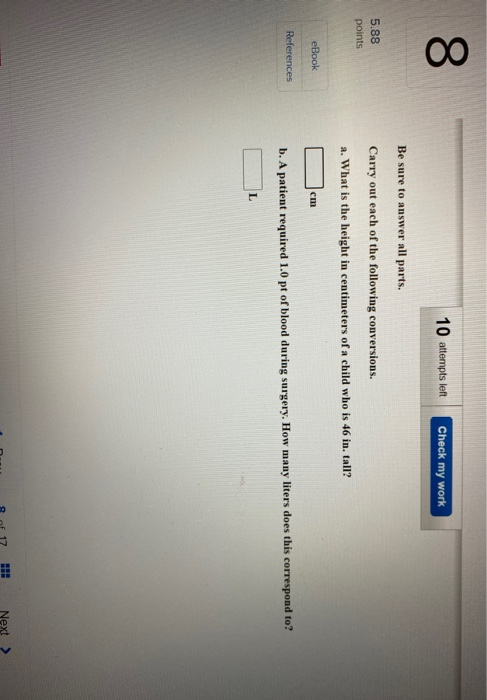 Solved Attempts Left Check My Work Be Sure To Answer Chegg