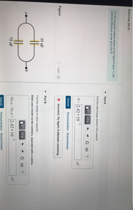 Solved Exercise For The Capacitor Network Shown In The Chegg