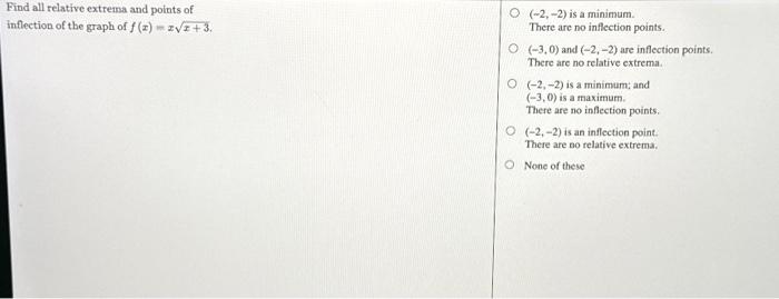 Solved Find All Relative Extrema And Points Of Inflection Of Chegg