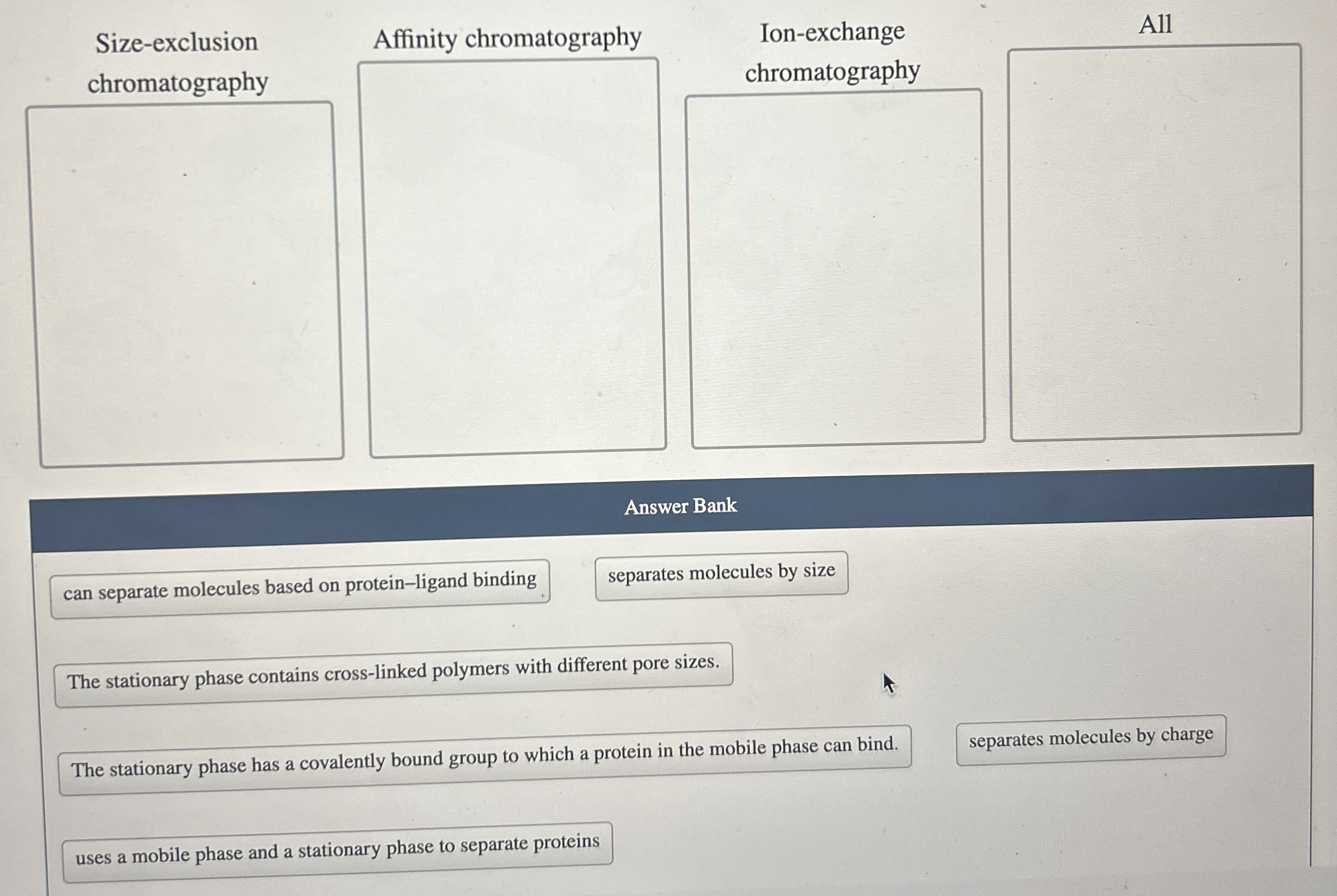 Size Exclusion Chromatographyaffinity Chegg