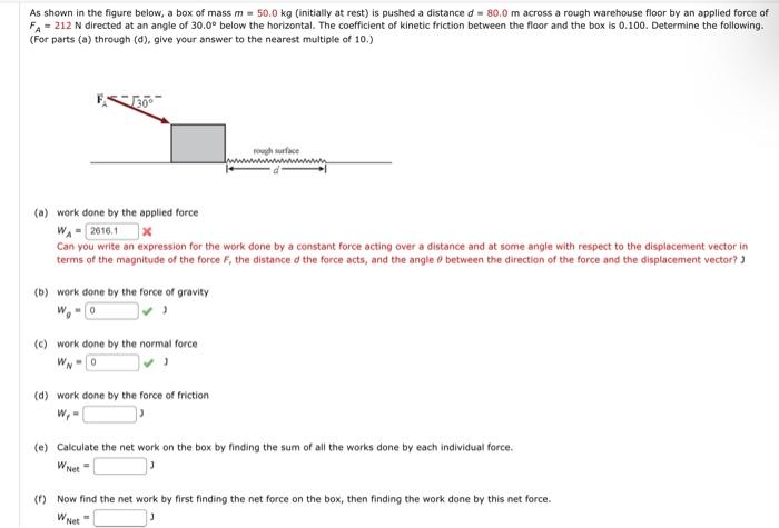 Solved As Shown In The Figure Below A Box Of Mass M 50 0 Kg Chegg