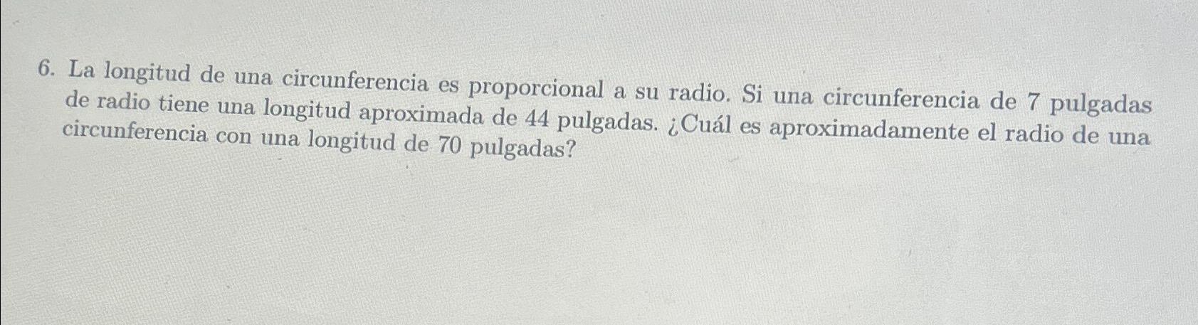 Solved La Longitud De Una Circunferencia Es Proporcional A Chegg