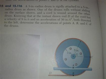 Solved A 3 In Radius Drum Is Rigidly Attached To A Chegg