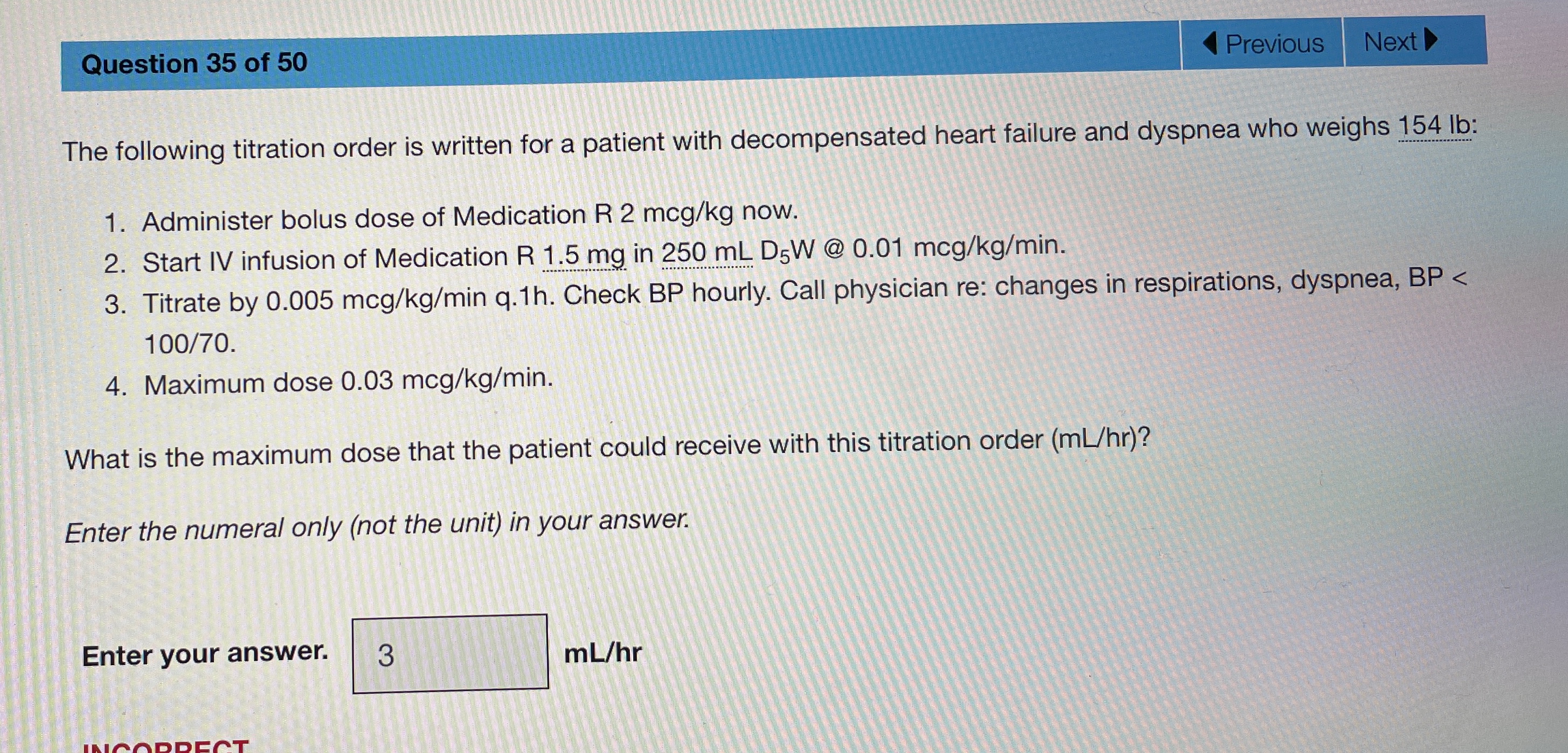 Solved Question 35 Of 50NextThe Following Titration Order Chegg