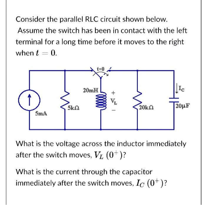 Solved Consider The Parallel Rlc Circuit Shown Below Assume Chegg