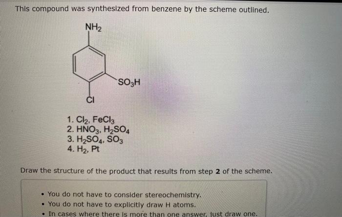 Solved This Compound Was Synthesized From Benzene By The Chegg