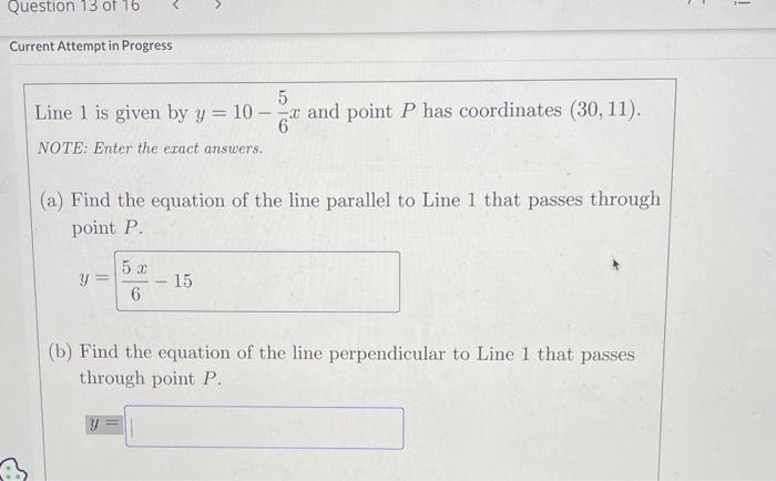 Solved Line Is Given By Y X And Point P Has Chegg