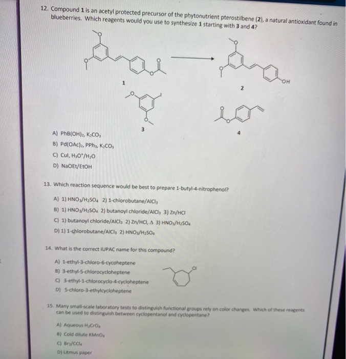 Solved 8 Which Of These Compounds Produces M Chlorobenzoic Chegg