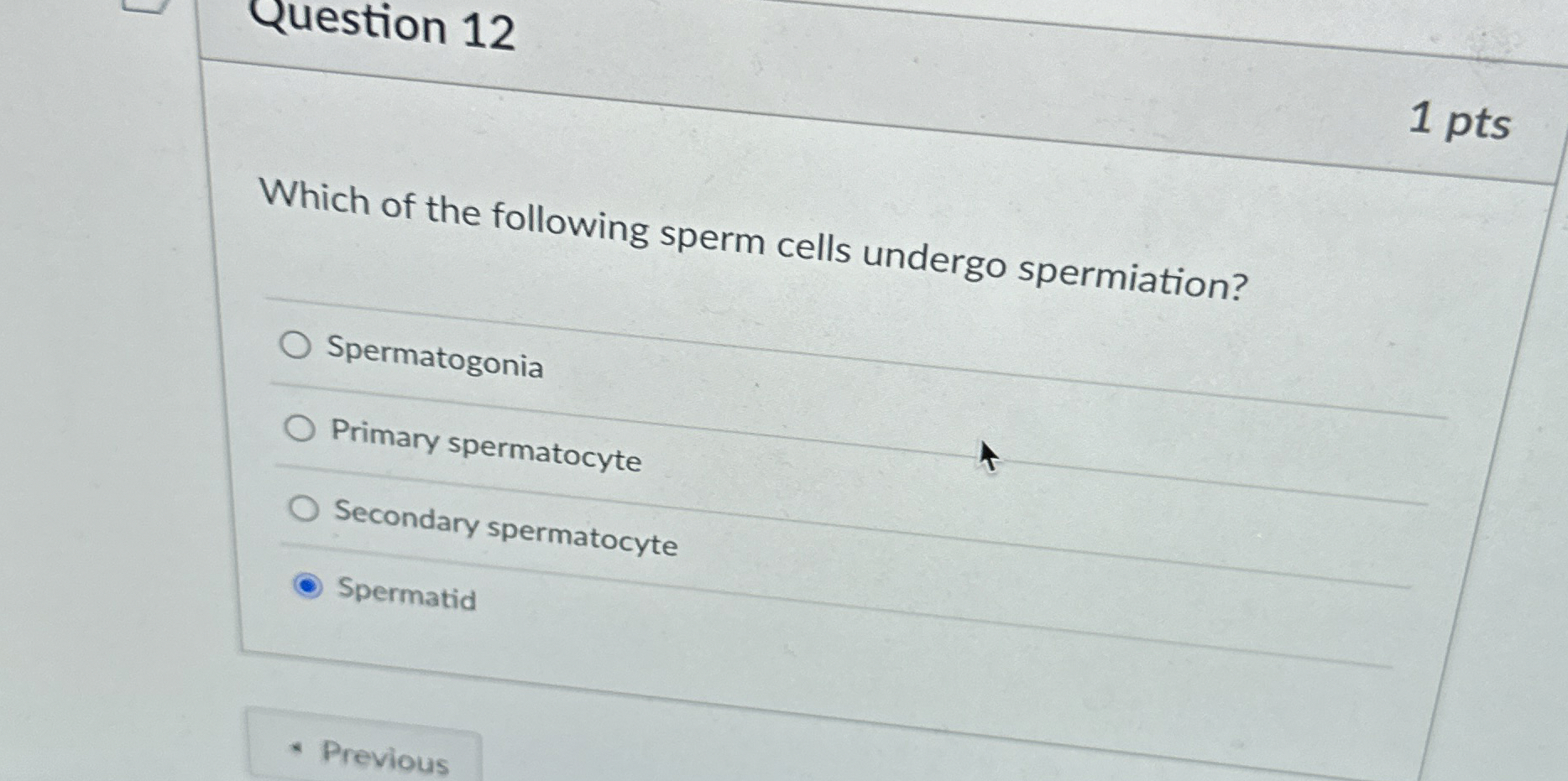 Solved Question 121 PtsWhich Of The Following Sperm Cells Chegg