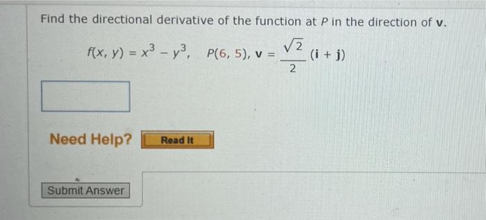 Solved Find The Directional Derivative Of The Function At P Chegg