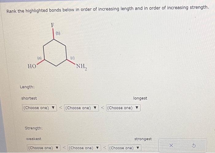 Solved Rank The Highlighted Bonds Below In Order Of Chegg