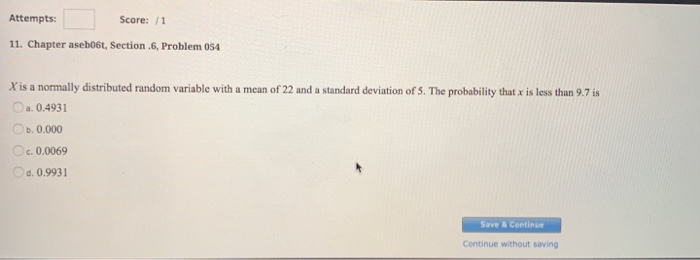 Solved Attempts Score 1 11 Chapter Aseb06t Section 6 Chegg