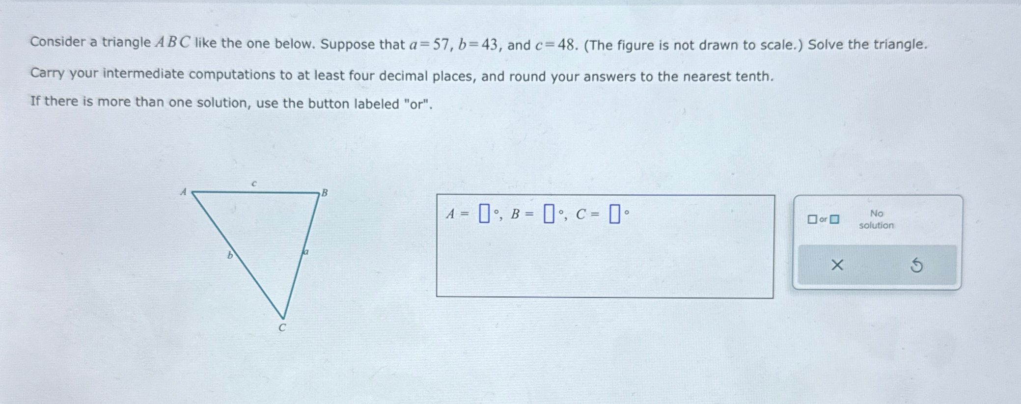 Solved Consider A Triangle Abc Like The One Below Suppose Chegg