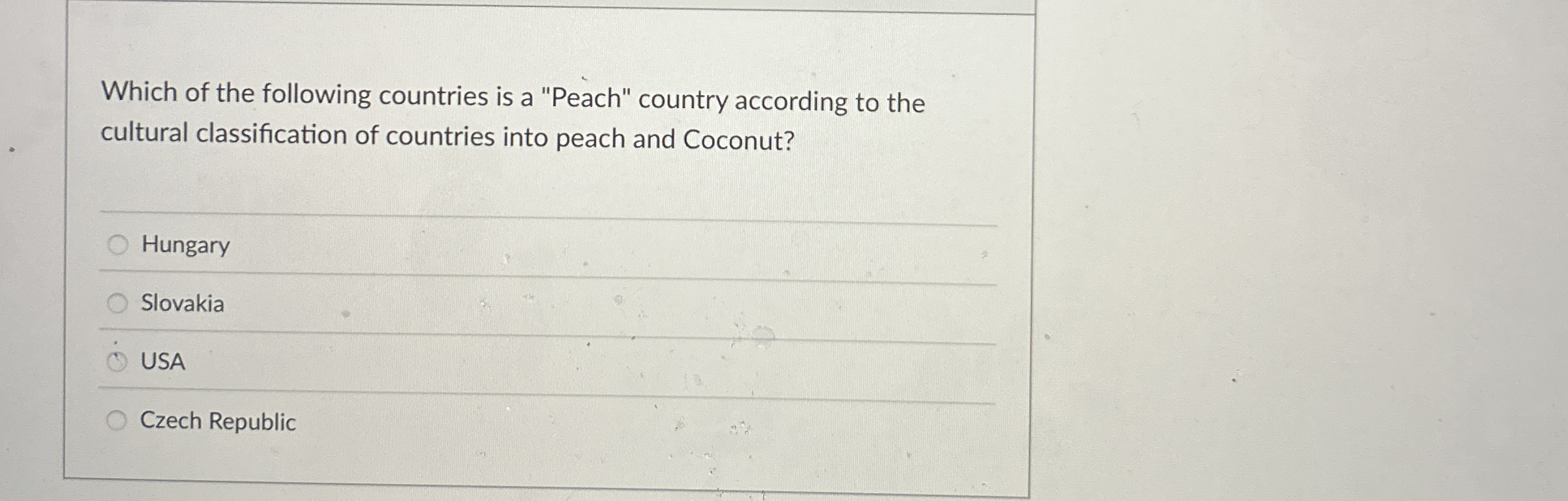 Solved Which Of The Following Countries Is A Peach Country Chegg