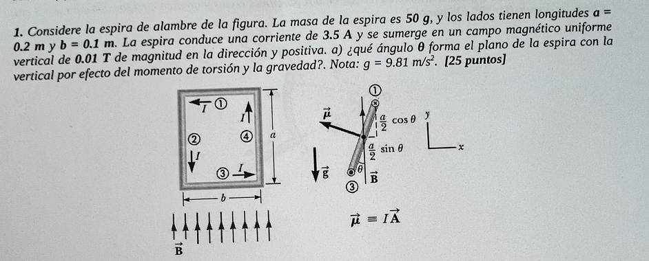 Solved Considere La Espira De Alambre De La Figura La Masa Chegg